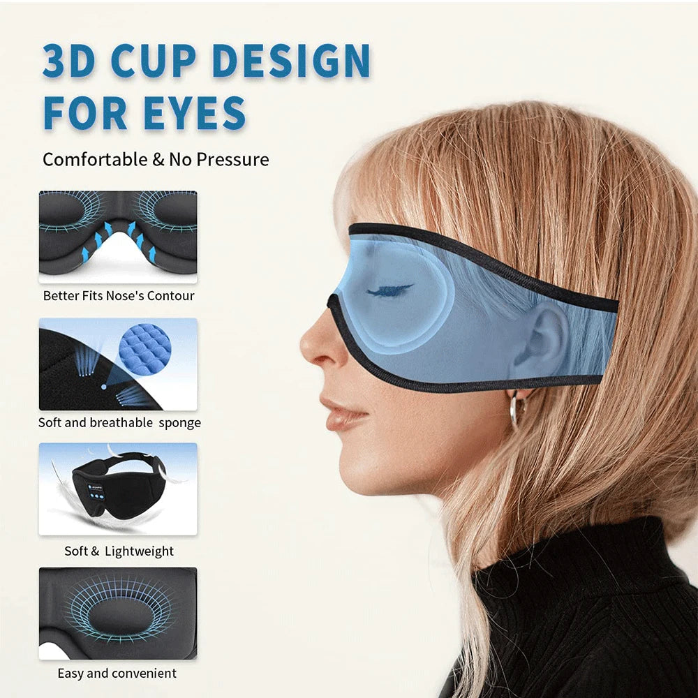 Bluetooth Sleep Mask — contoured 3D design