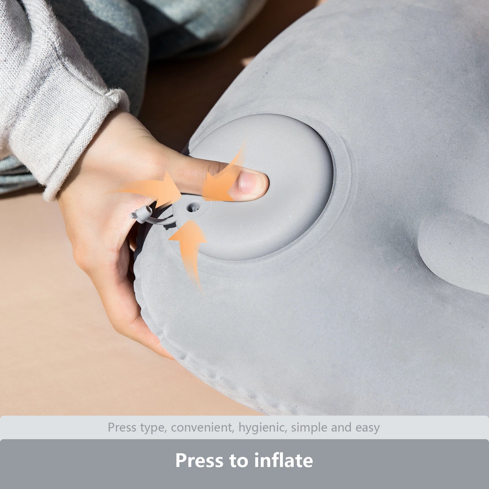 Camping pillow inflated and packed-down sizes