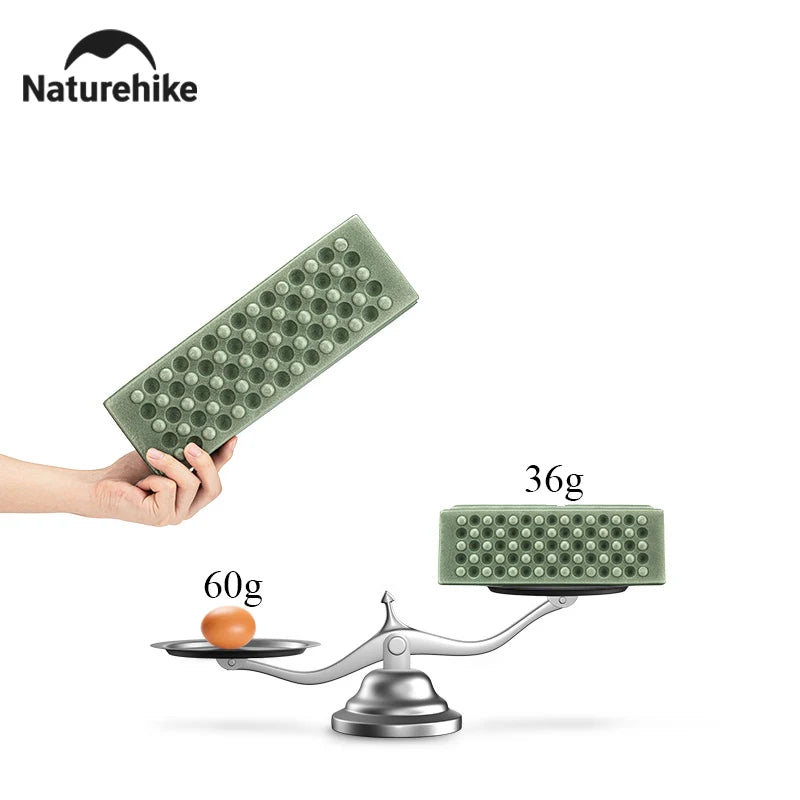 Camping mat folded to compact size