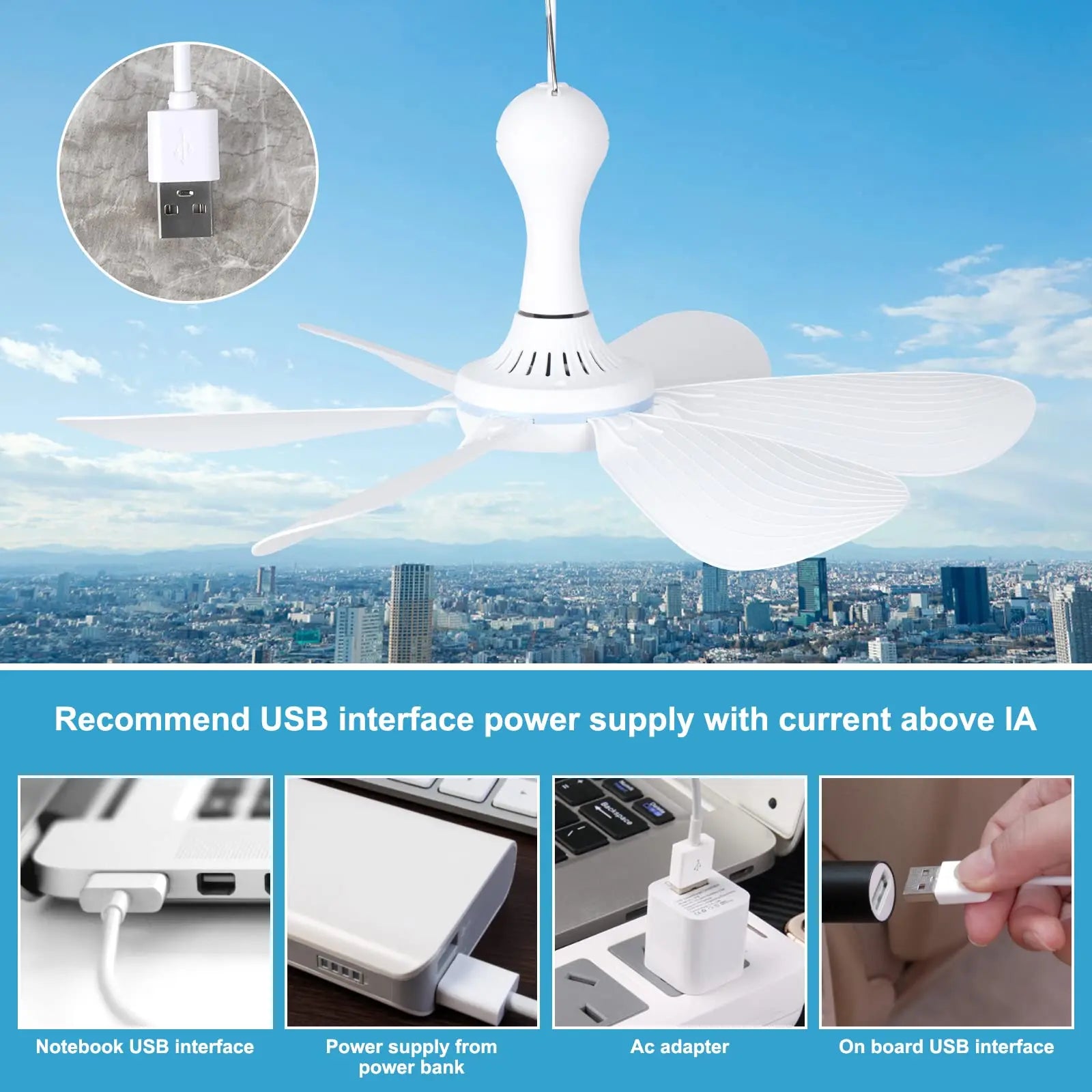 Silent Bed Ceiling Fan — in use