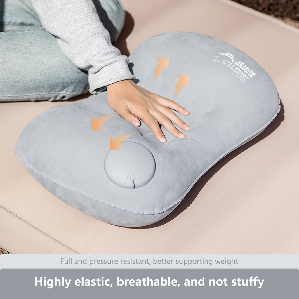 Camping pillow inflation valve detail